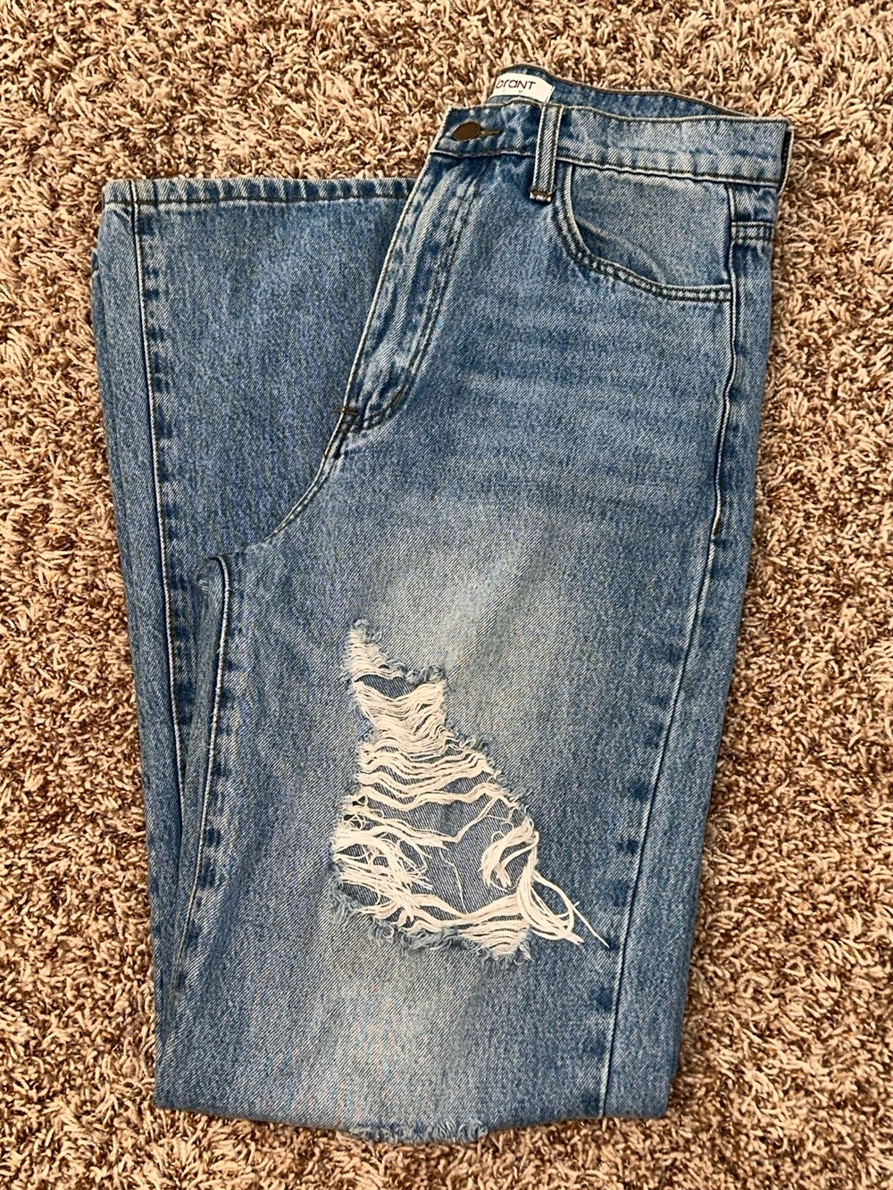 High Rise Distressed Wide Leg Jeans